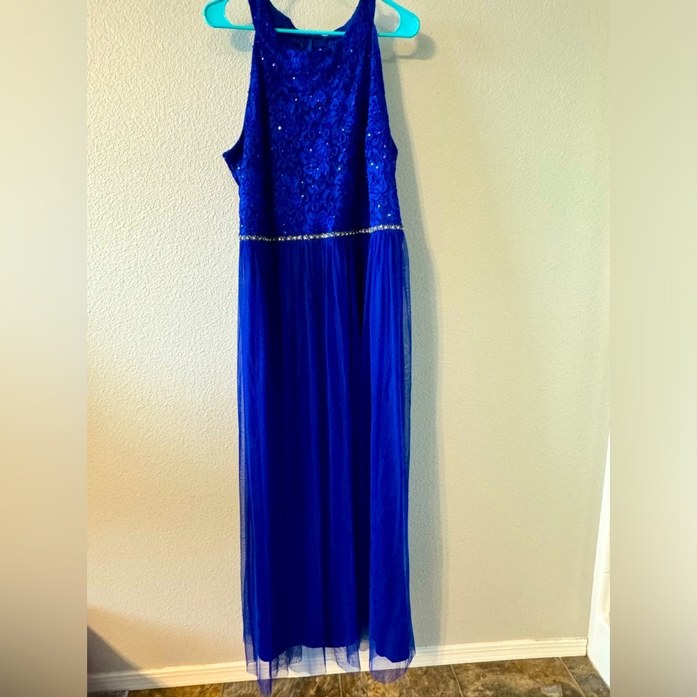 Royal blue floor length dress